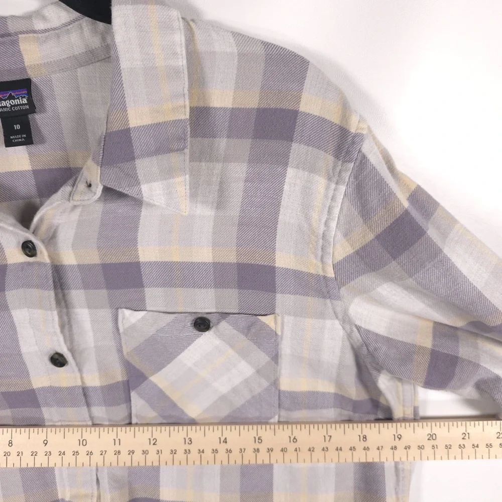 Patagonia Women’s ORGANIC COTTON LS Shirt Windowpane ST.53875FA19‎ Size 10 - Picture 4 of 10